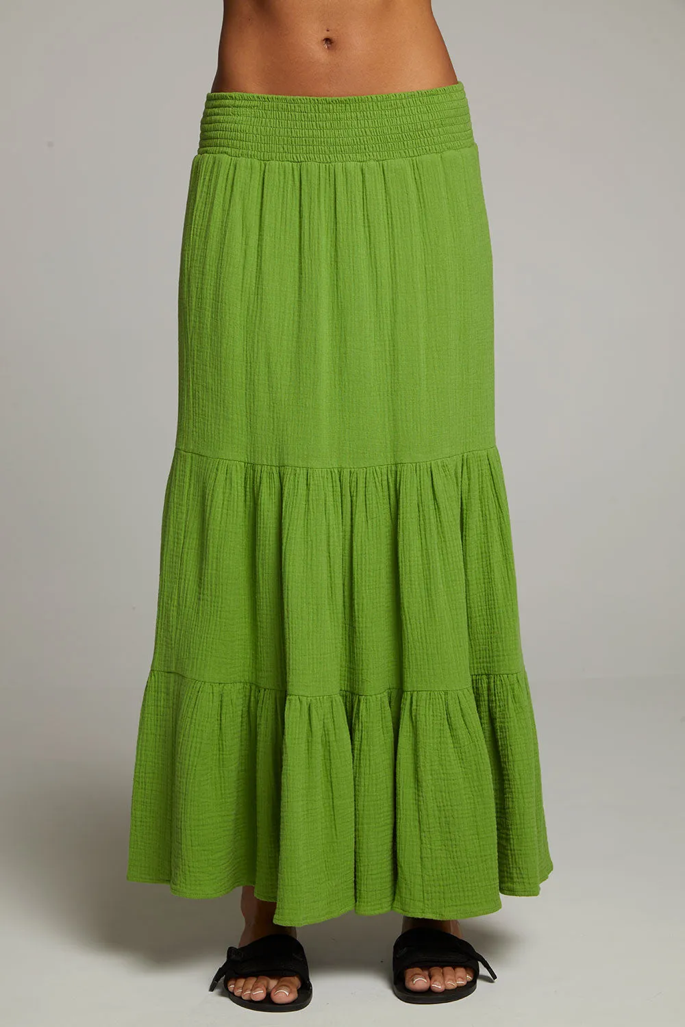 Seal Piquant Green Maxi Skirt