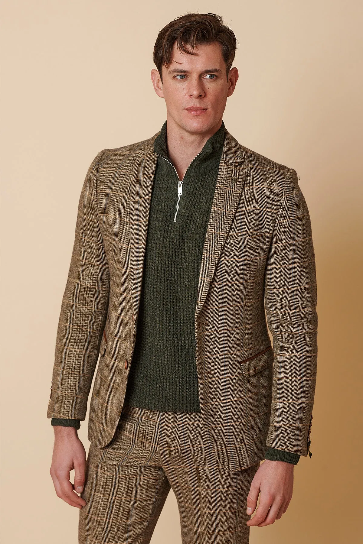 TED - Tan Tweed Check Blazer