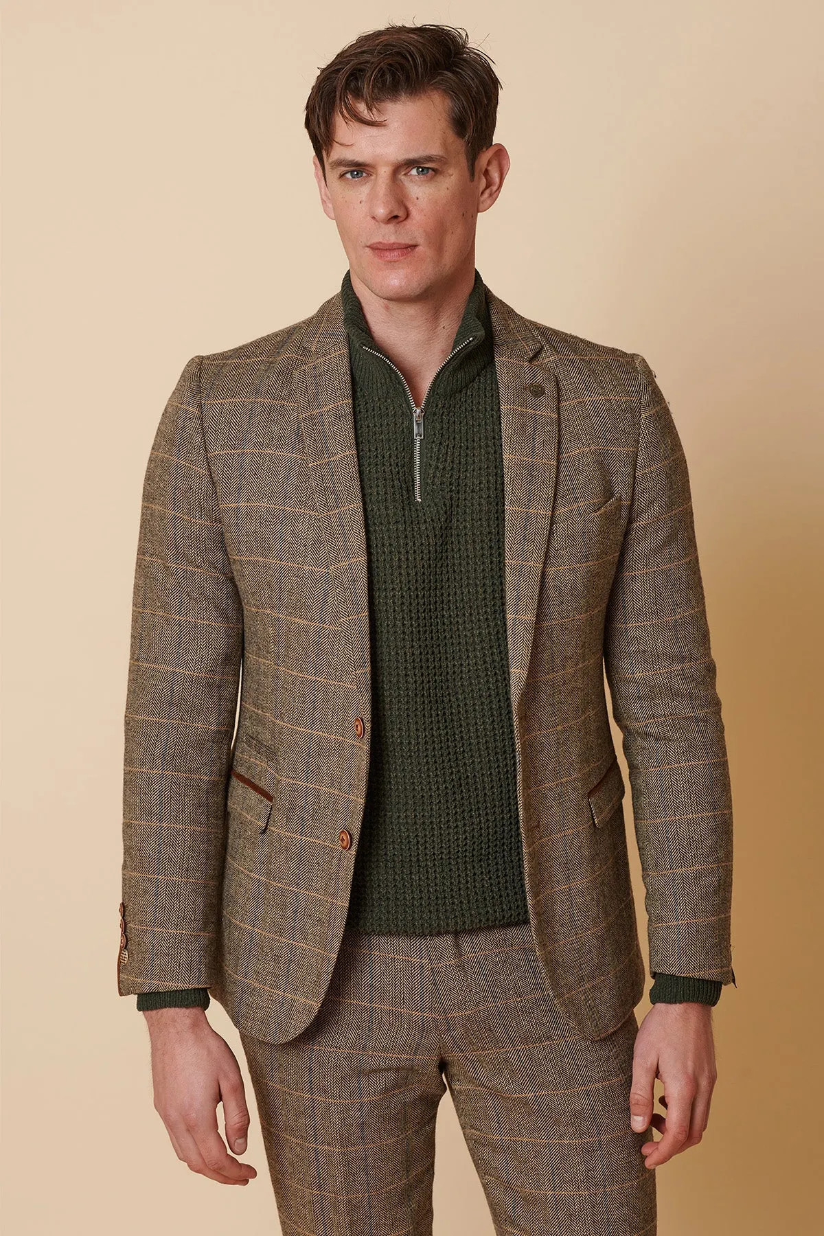 TED - Tan Tweed Check Blazer