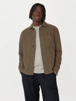 The Wool Blend Overshirt  in Brown