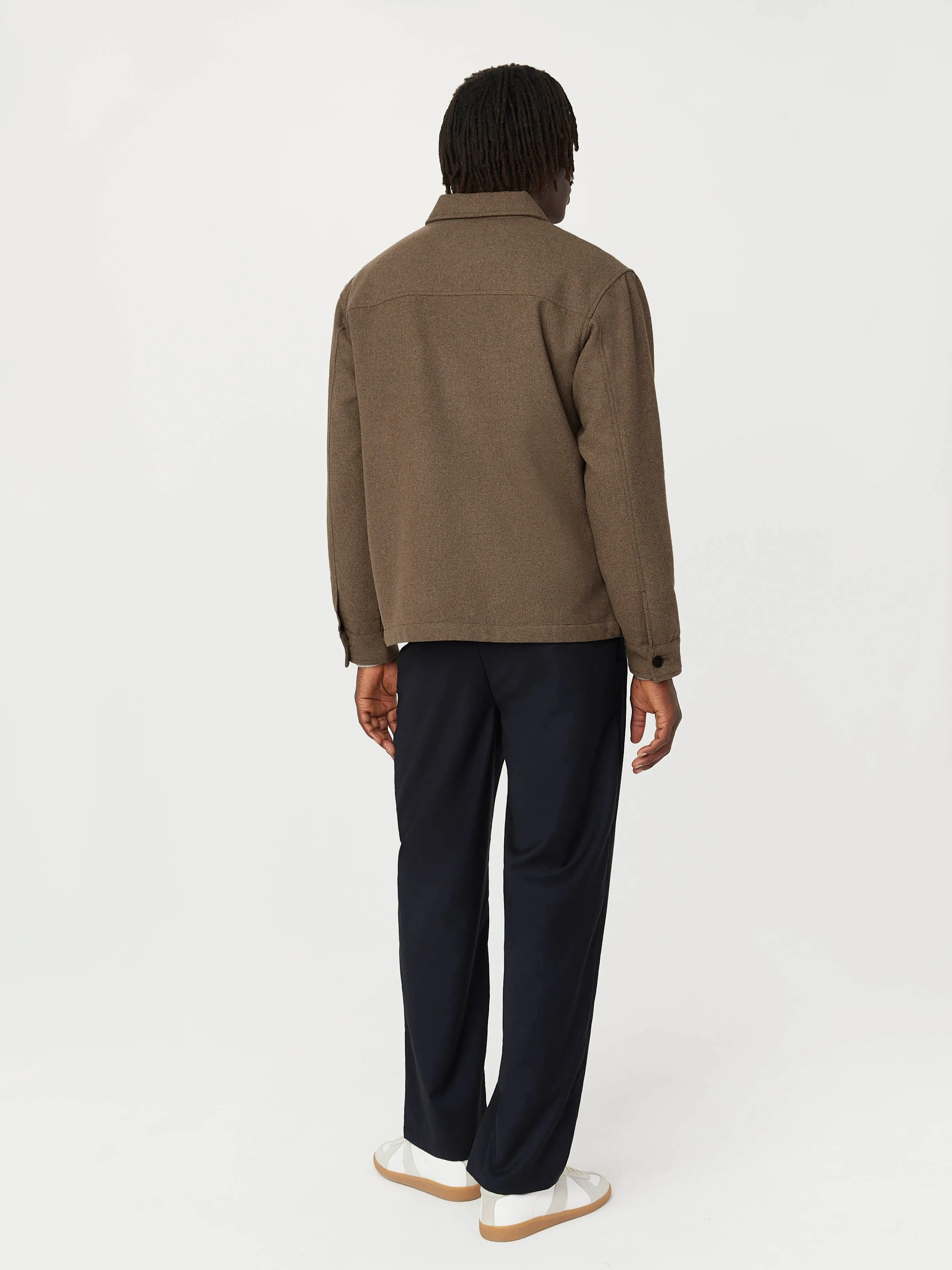 The Wool Blend Overshirt  in Brown