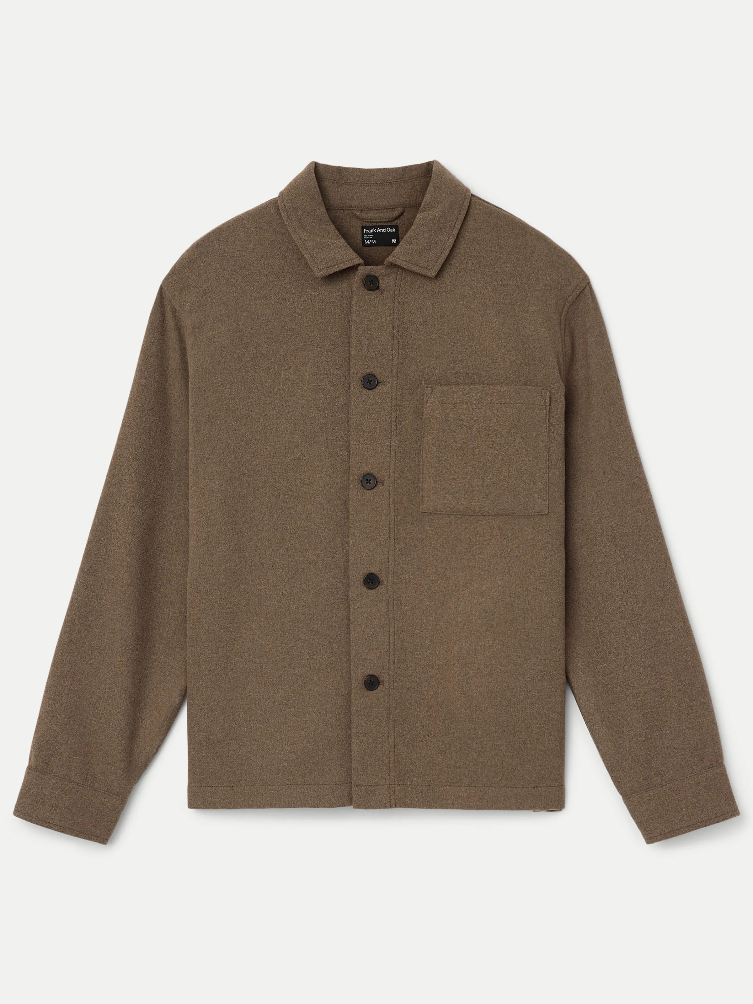 The Wool Blend Overshirt  in Brown