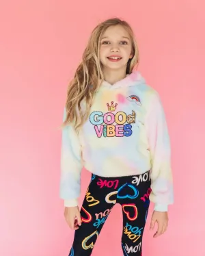 Tie Dye Good Vibes Fuzzy Hoodie