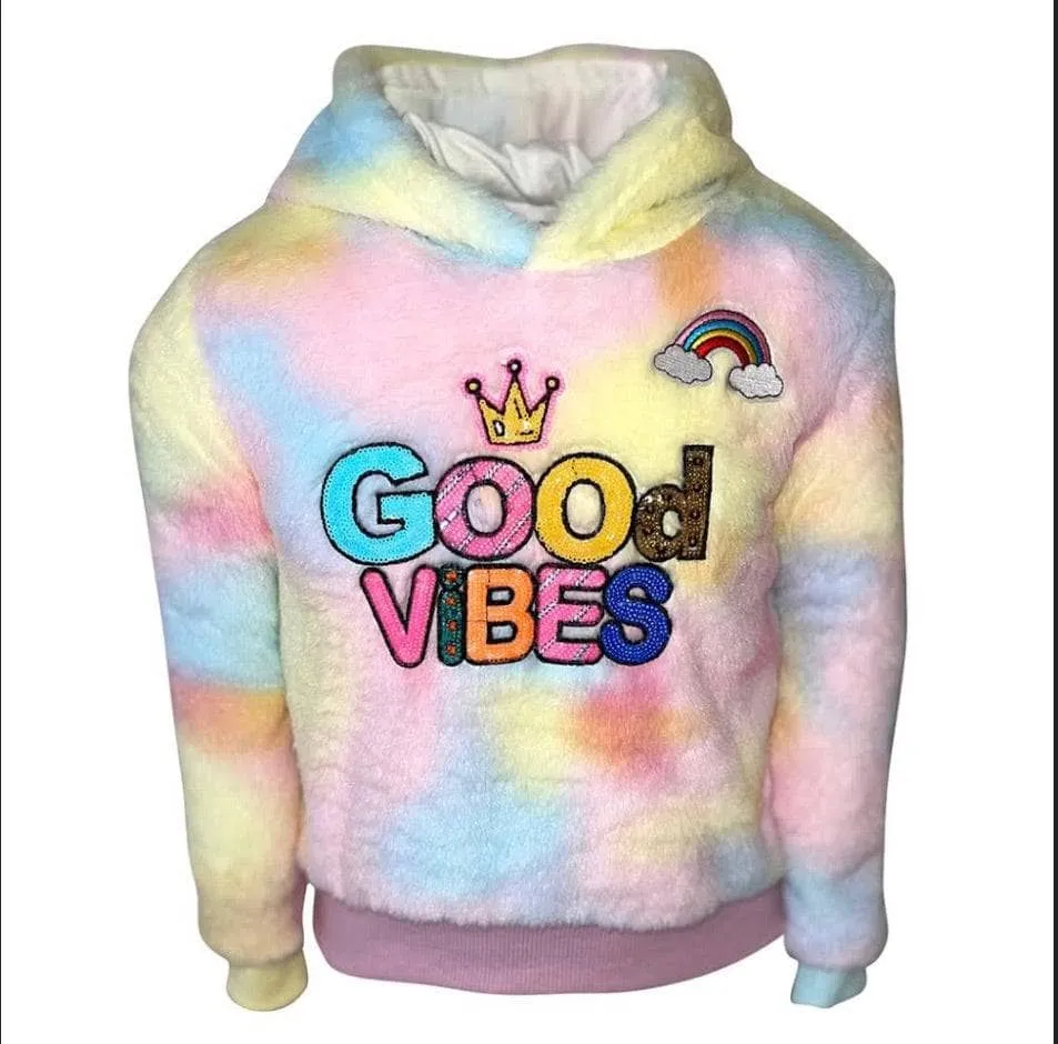 Tie Dye Good Vibes Fuzzy Hoodie