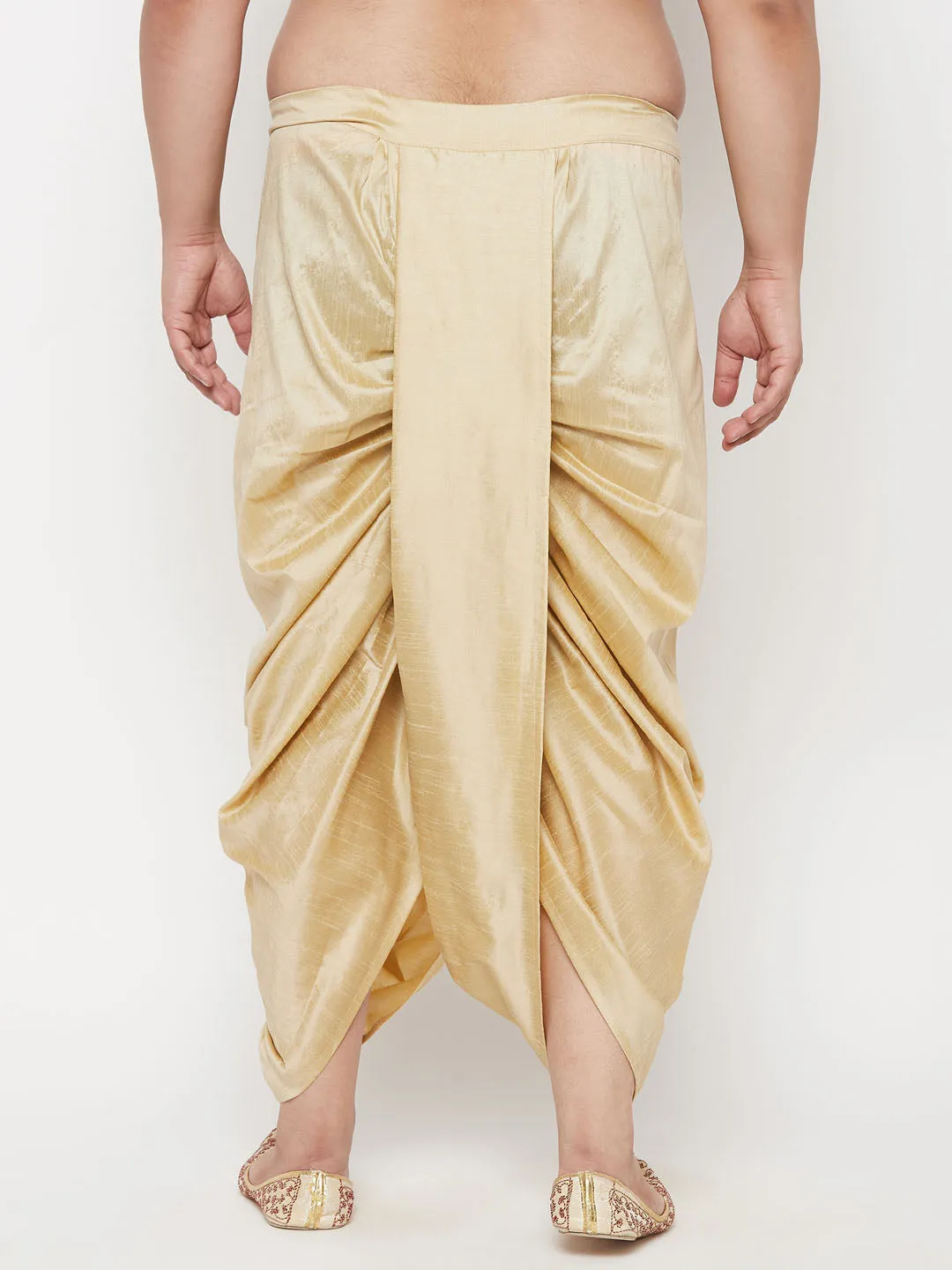 Vastramay Gold Cotton Blend Traditional Dhoti