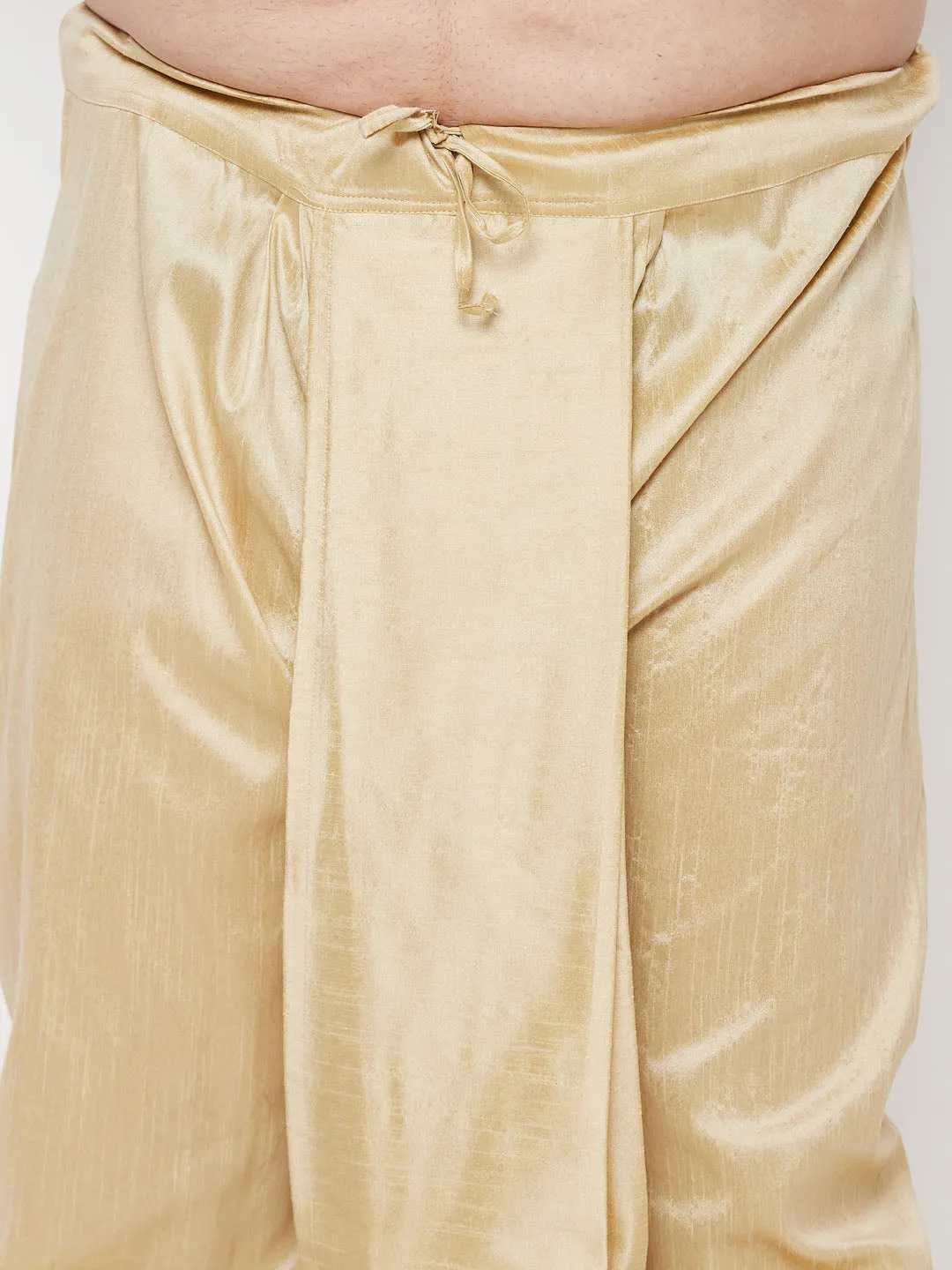 Vastramay Gold Cotton Blend Traditional Dhoti