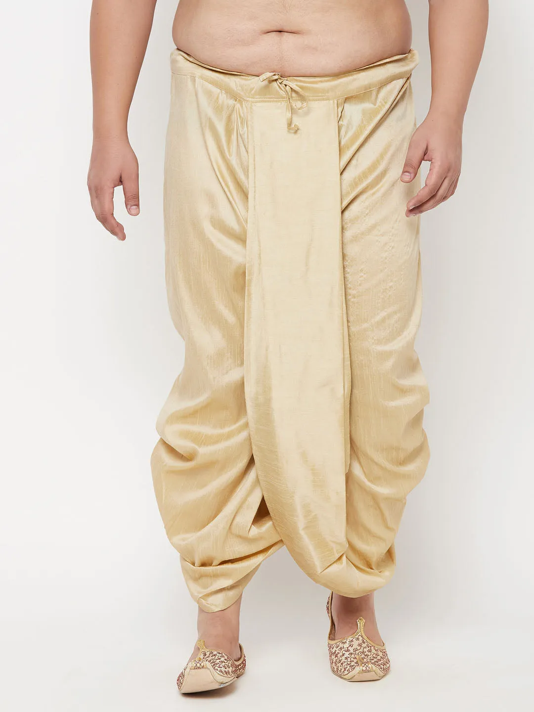 Vastramay Gold Cotton Blend Traditional Dhoti