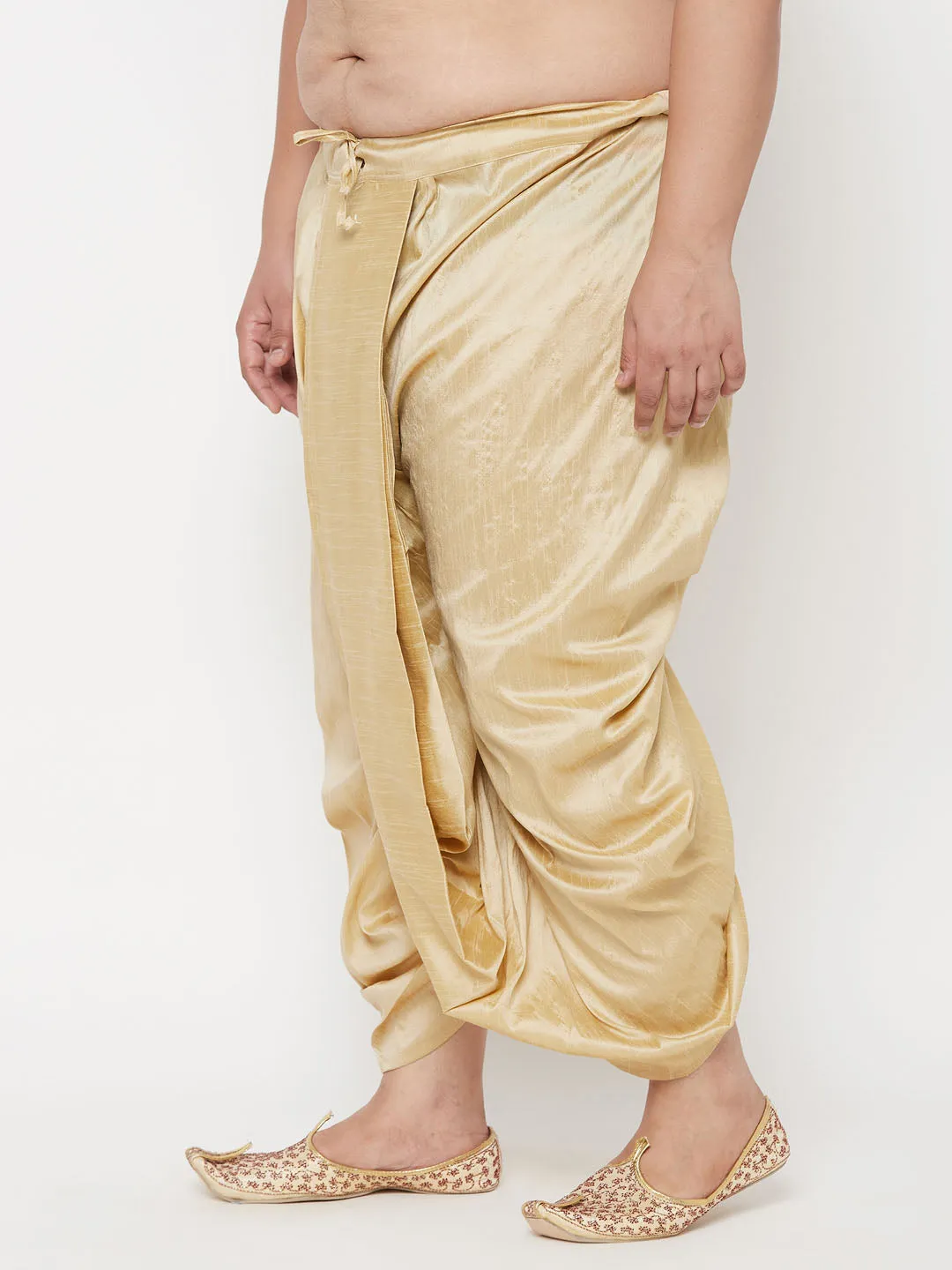 Vastramay Gold Cotton Blend Traditional Dhoti