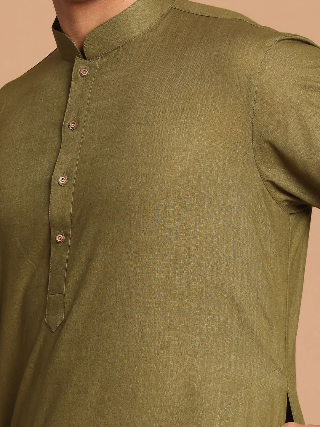 VASTRAMAY Men's Mint Green Kurta Set