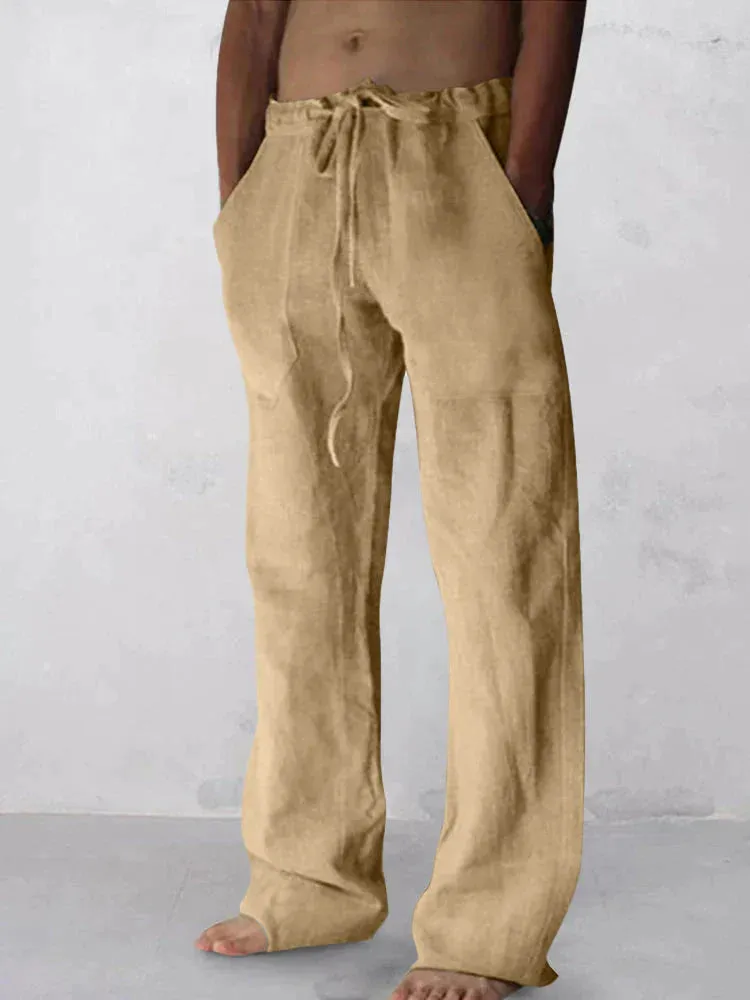 wide-legged linen style comfortable pants