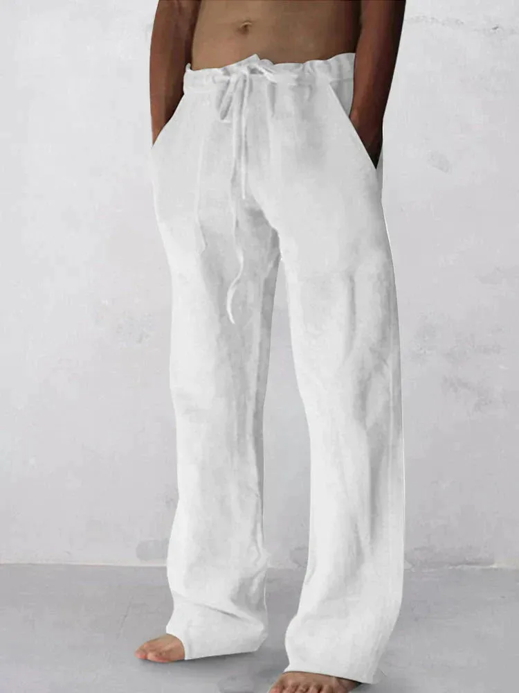 wide-legged linen style comfortable pants