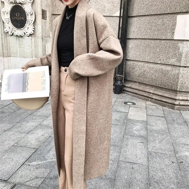 Women Clothes Winter Sweater Cashmere Cardigans Long Jacket Oversized Warm Coat Knitted Ponchoes Fashion Coat Women Clothes