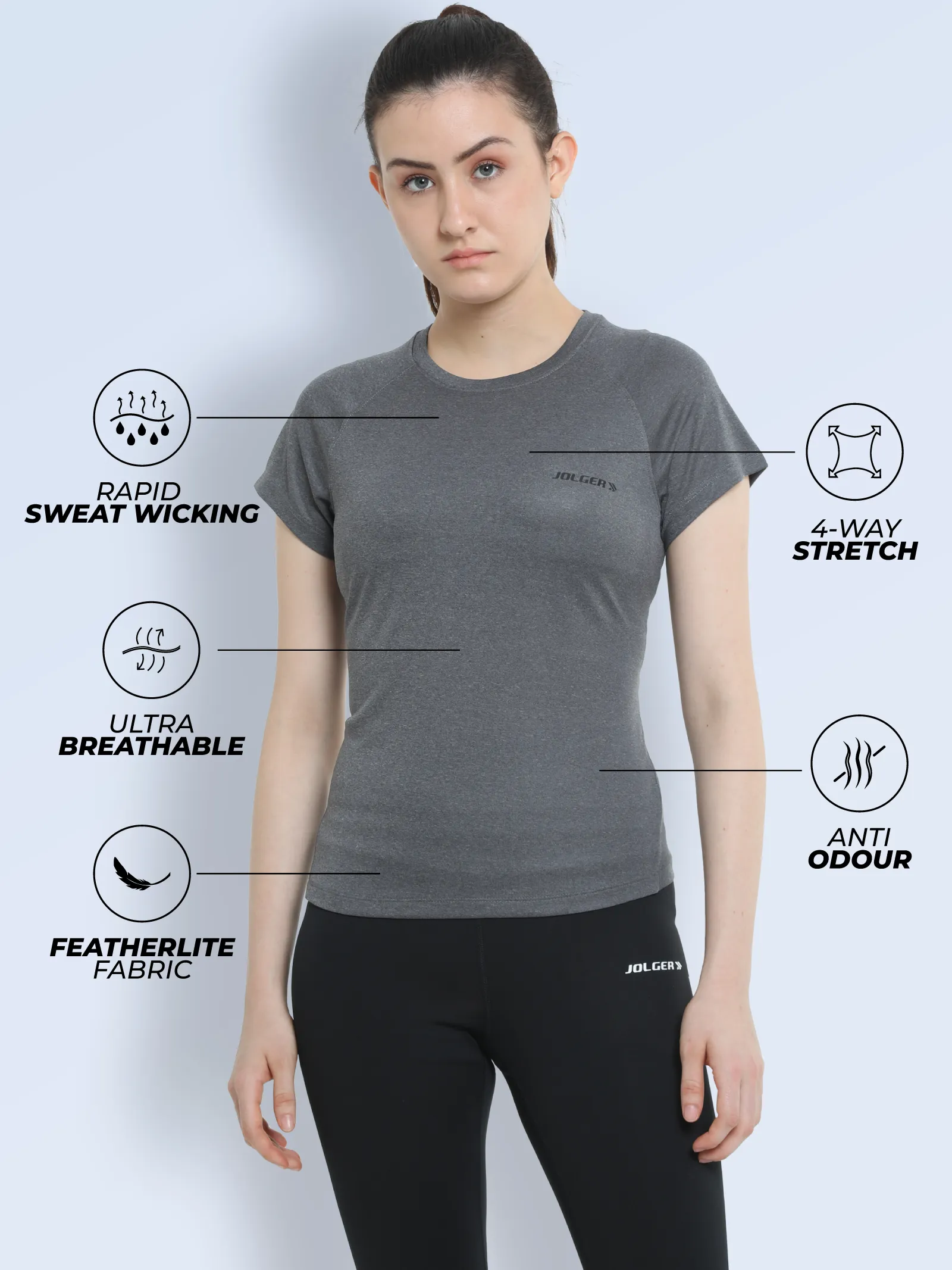 Women's Breathable Light Weight Round Neck T-shirt