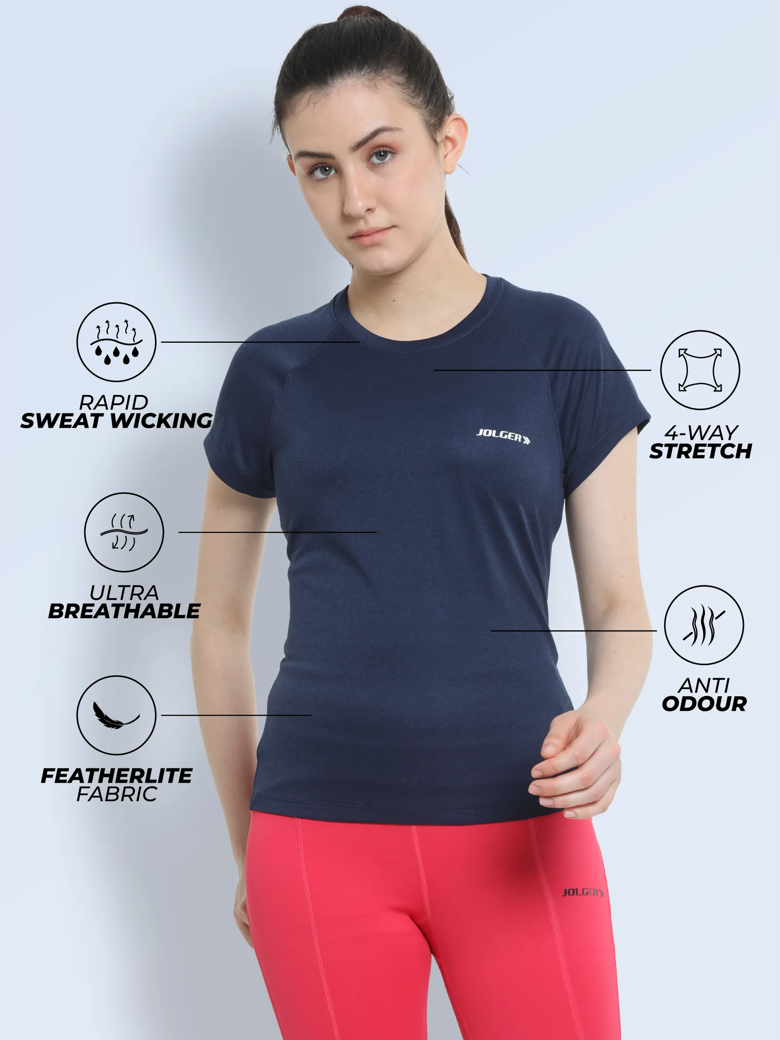 Women's Breathable Light Weight Round Neck T-shirt